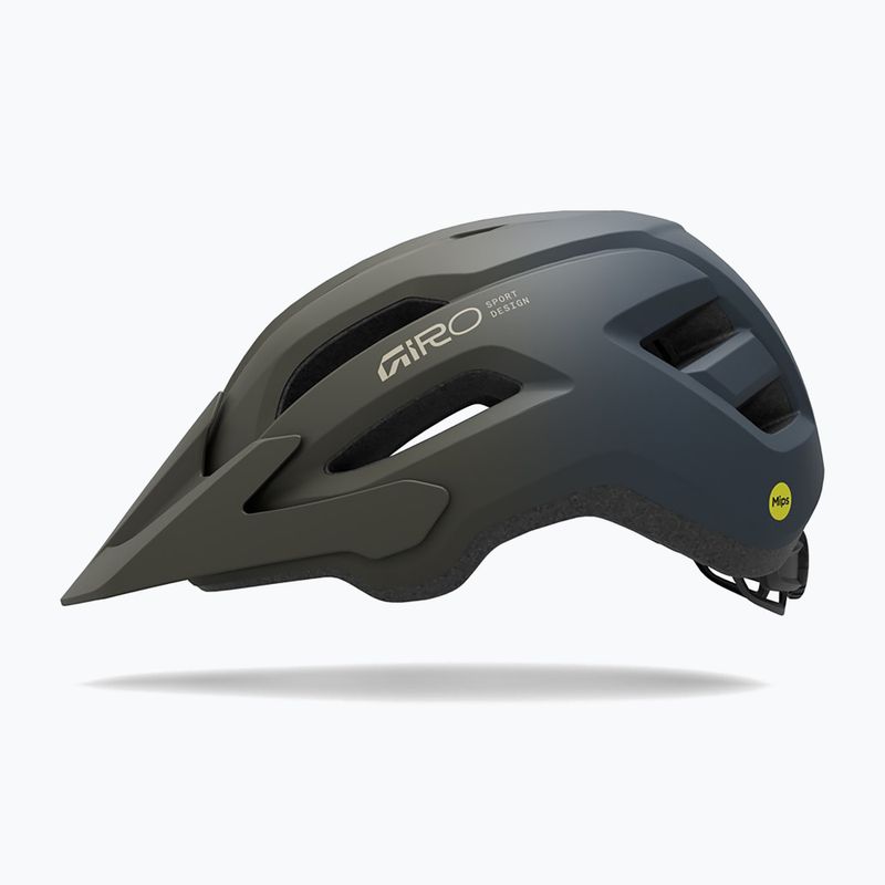Kinder-Fahrradhelm Giro Fixture II MIPS matte dark sage/sapphire fade 2