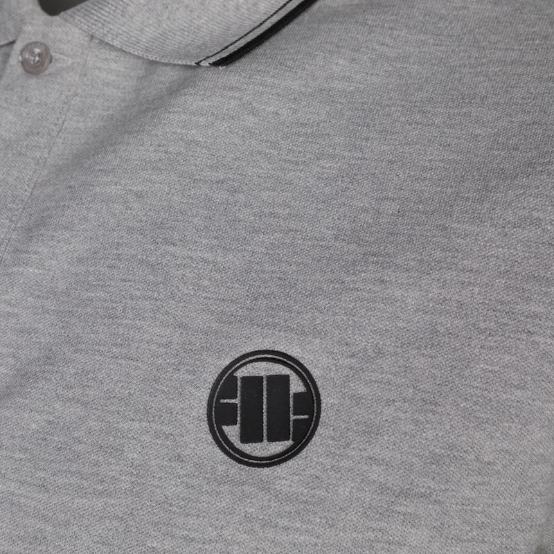 Poloshirt für Männer Pitbull West Coast Polo Slim Logo grey/melange 3