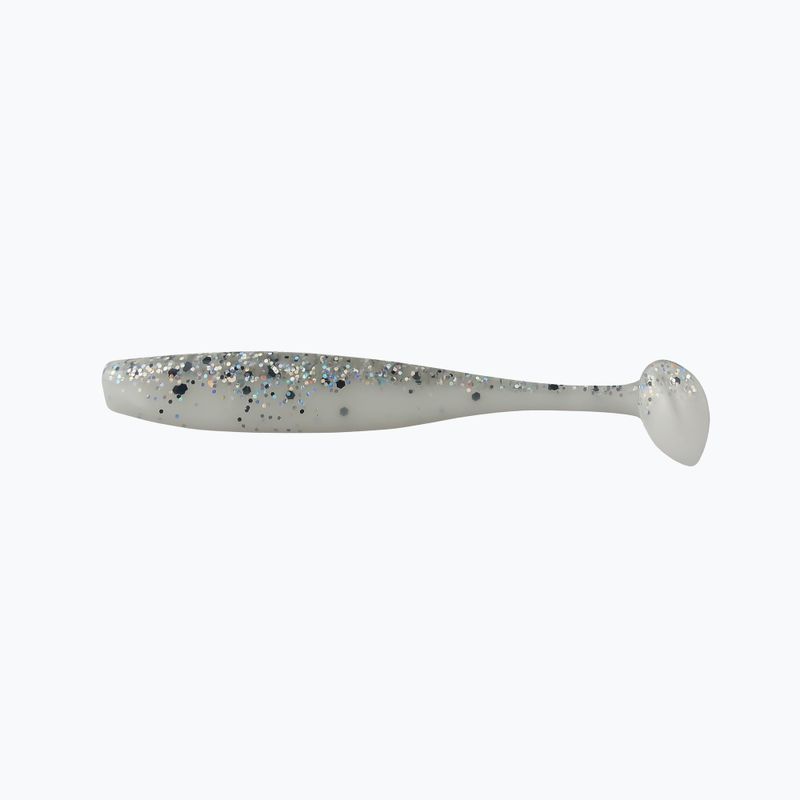 Gummiköder Relax Bass 2.5 Laminiert 4 Stück klar-schwarz hologramm glitter weiß perlmutt BAS25