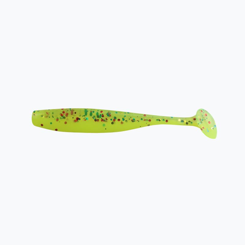 Relax Bass 2.5 Laminierter Gummiköder 4 Stück chartreuse-multi glitter silk BAS25