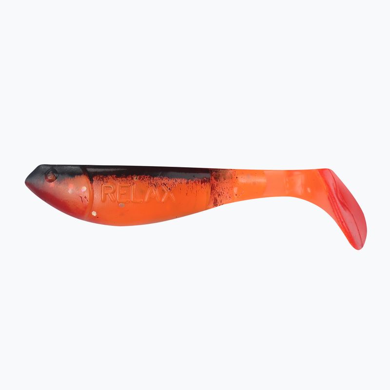 Gummiköder Relax Hoof 2.5 Red Tail 4pc transparent orange-hologramm glitter BLS25-S122R-B