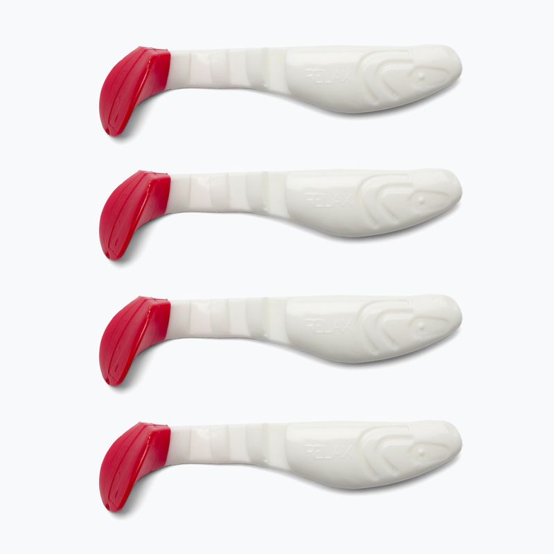 Gummiköder Relax Hoof 3 Tail 4 Stück weiß-rot BLS3-T