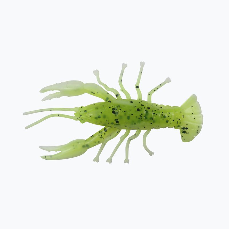 Relax Crawfish 2 Laminierter Gummiköder 4 Stück chartreuse-schwarz jumbo glitter weiß CRF2