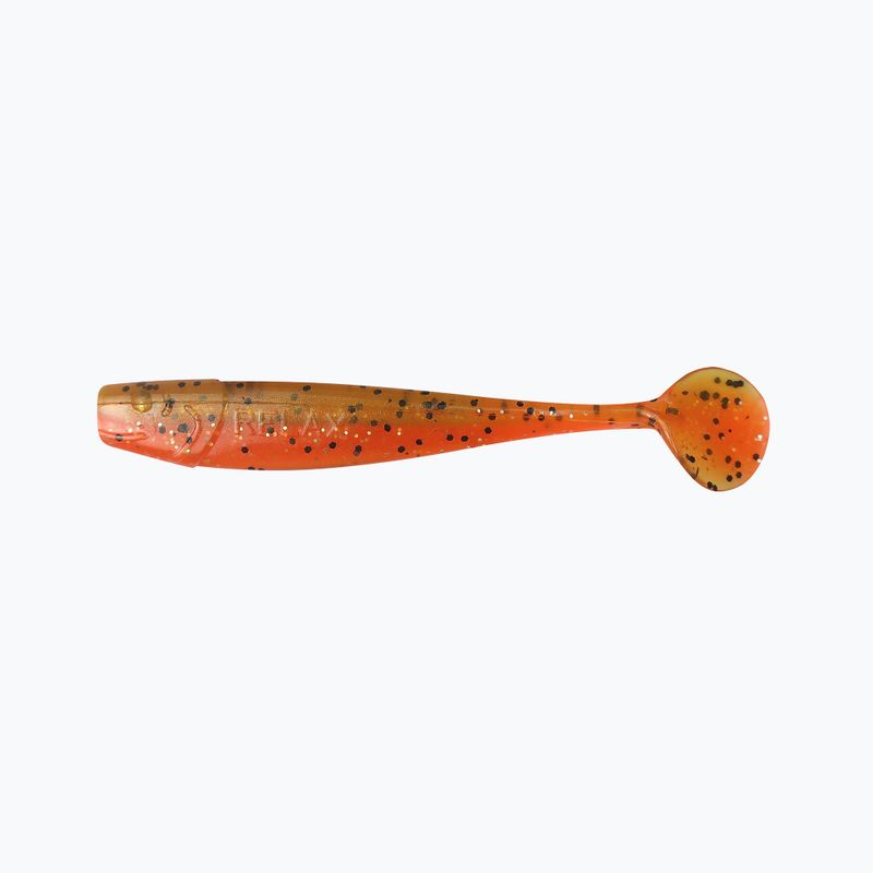 Relax Kingshad 3 Laminierter Gummiköder 4 Stück oliv-schwarz glitzernd orange-silber glitzernd KS3