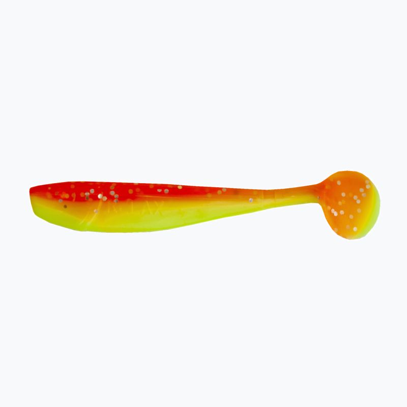 Relax Kingshad 3 Laminierter Gummiköder 4 Stück orange-silberne Glitzerseide KS3