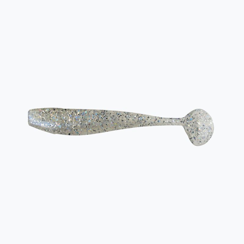 Relax Kingshad 3 Laminierter Gummiköder 4 Stück klar-schwarzes Hologramm Glitter KS3