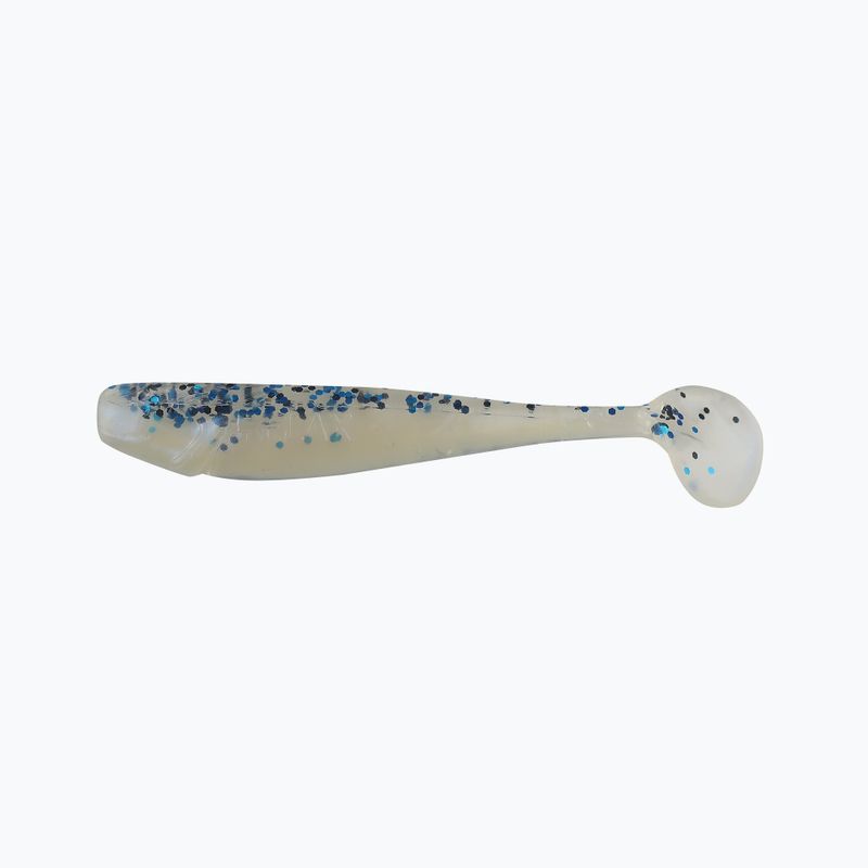 Relax Kingshad 3 Laminierter Gummiköder 4 Stück blau pearl klar-schwarz blau glitter KS3