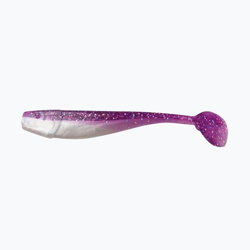 Relax Kingshad 5 Laminierter Gummiköder 3 Stück lila-hologramm glitter weiß perle KS5