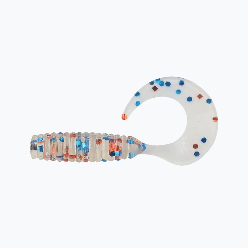 Gummiköder Relax Twister VR1 Standard 8 Stück klar orange blau glitter VR1-TS