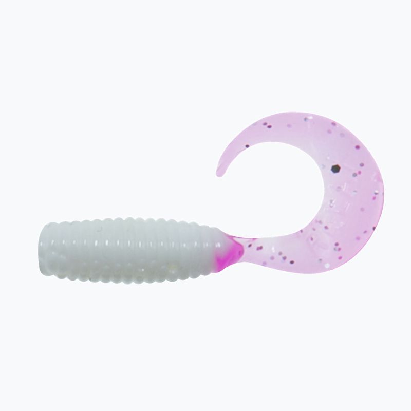 Relax Twister Gummiköder VR1 Standard 8 Stück weiß rosa-silber glitzernd VR1-TS