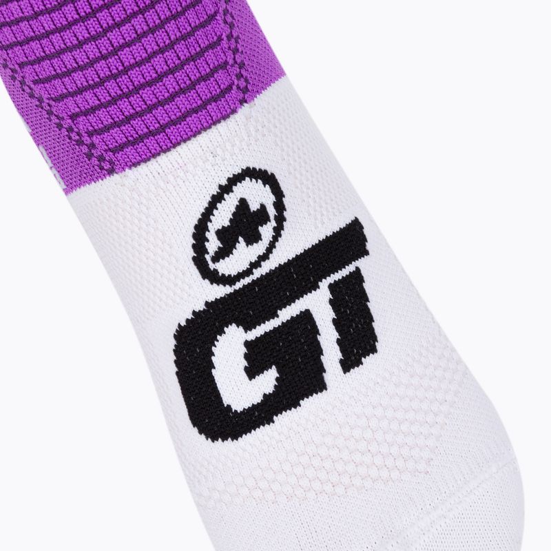 ASSOS GT C2 Radsocken lila und weiß P13.60.700.4B 3