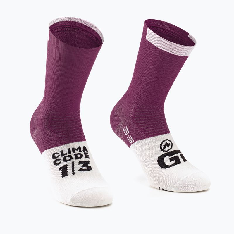 Fahrradsocken ASSOS GT C2 rot-weiß P13.6.7.4O.
