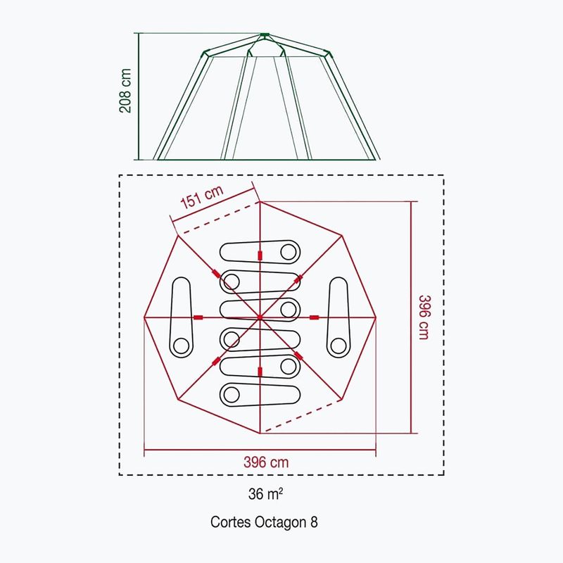 Coleman Cortes Octagon 8 Camping Zelt grau 2000019550 2