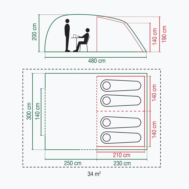 4-Personen-Campingzelt Coleman Vespucci 4 brown 2