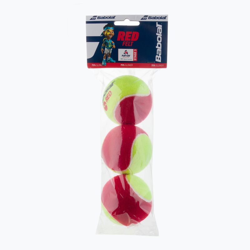 BABOLAT Rote Filz-Tennisbälle 3 Stück rot 501036