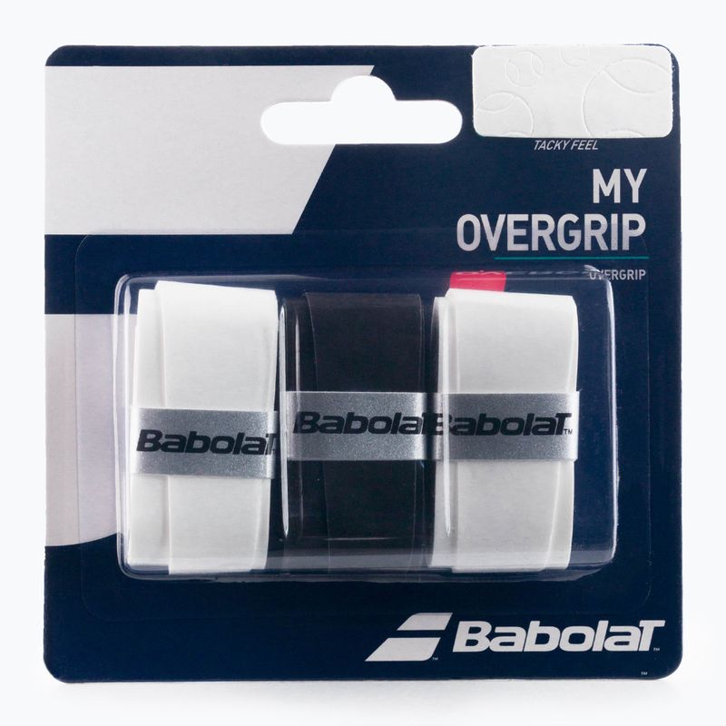 BABOLAT My Overgrip Tennisschlägerhüllen 3 Stück schwarz und weiß 653045