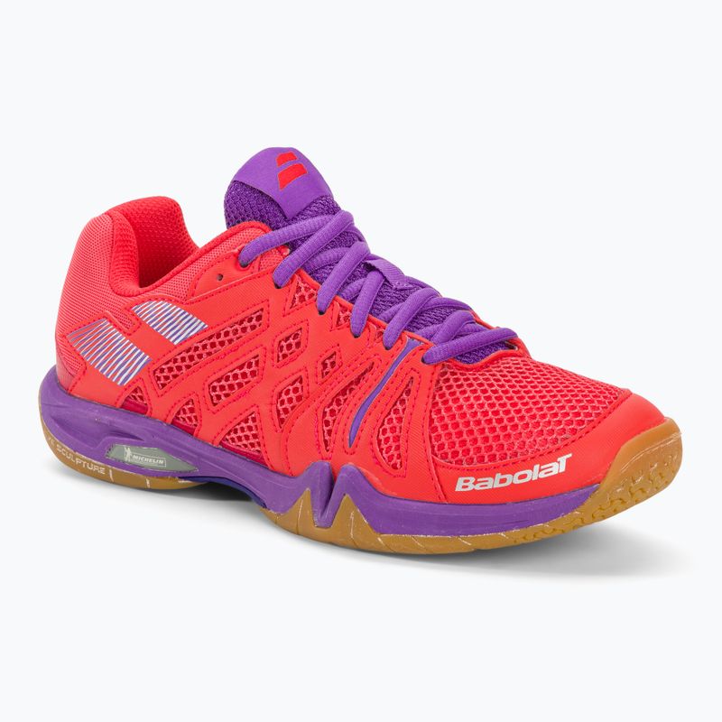 Damen Badmintonschuhe Babolat 18 Shadow Team rosa/lila