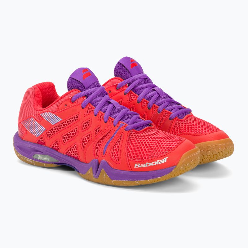 Damen Badmintonschuhe Babolat 18 Shadow Team rosa/lila 5