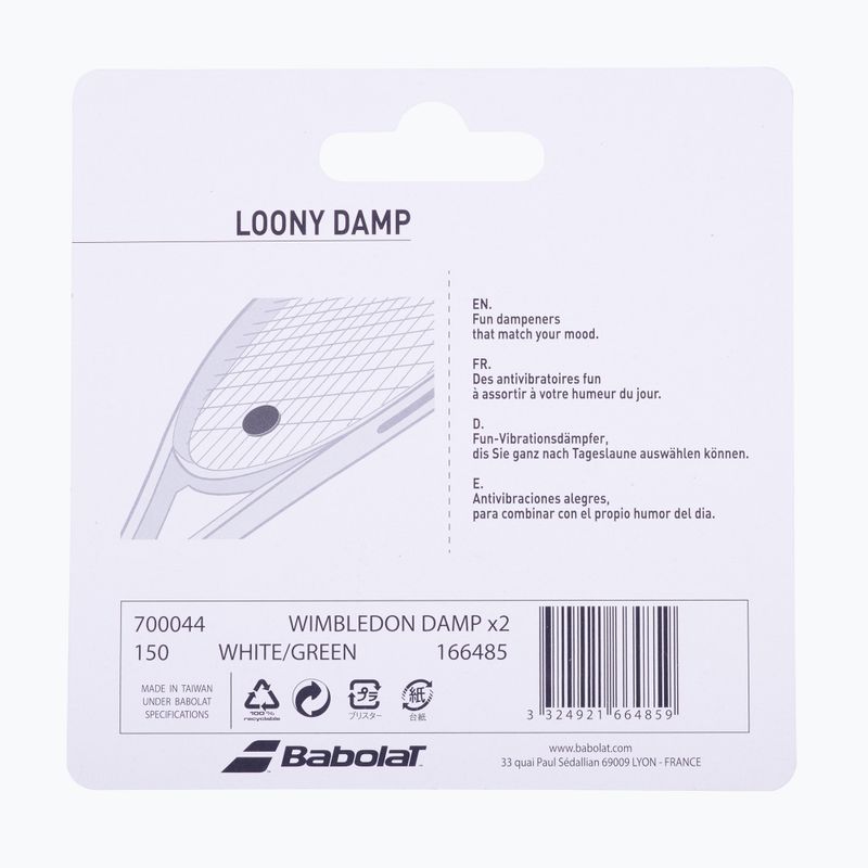 BABOLAT Dämpfer Wimbledon 2 Stk. weiß und grün 700044 3