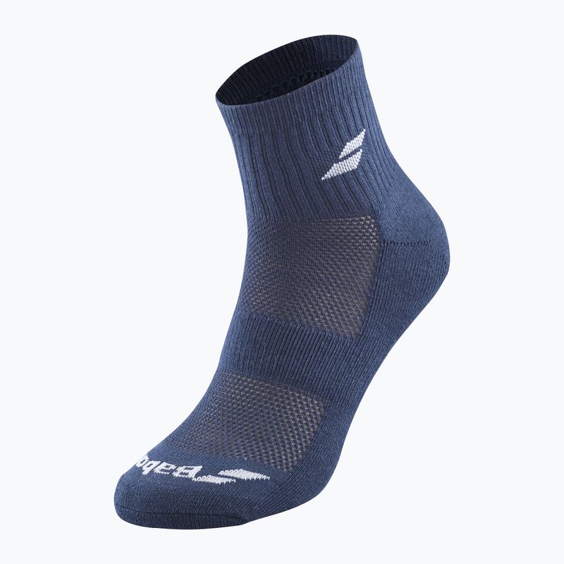 Socken Babolat Quarter 3 Pack white/estate blue/grey    Neu