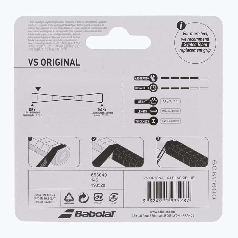 Tennisschlägerhüllen BABOLAT VS Original 3 Stück schwarz/blau 653040 2