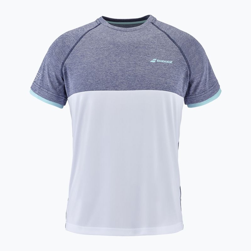 Babolat Herren Tennis-T-Shirt Play Crew Neck weiß und blau 3MTE011