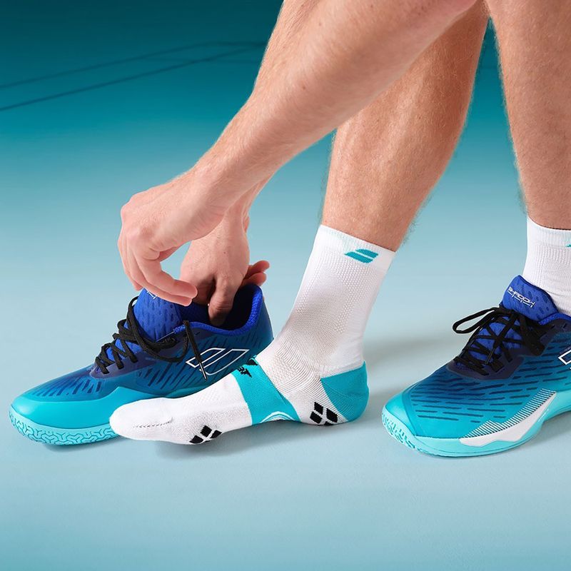 Socken Herren Babolat Badminton Pro Crew white/ceramic blue 3