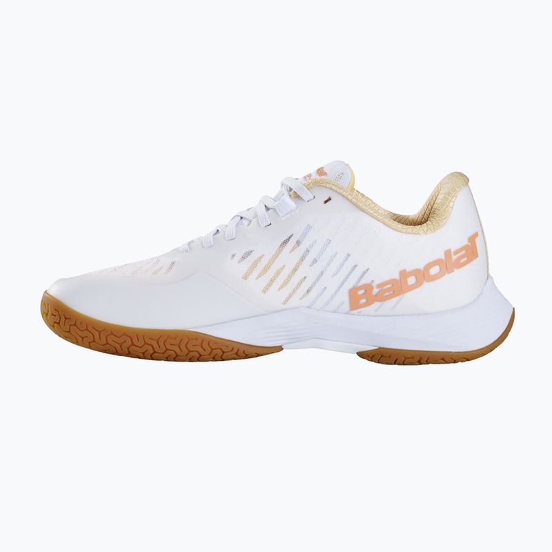 Badmintonschuhe Damen Babolat Shadow Tour 5 W white/ yellow 10