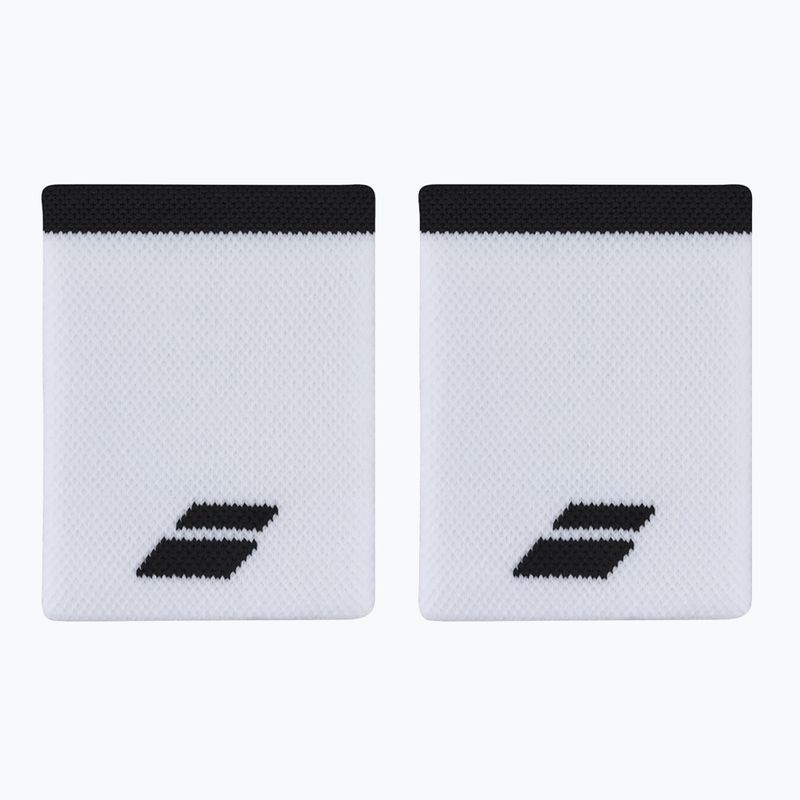 Handgelenkstücher Babolat Logo Jumbo Wristband 2 Stk. white/black