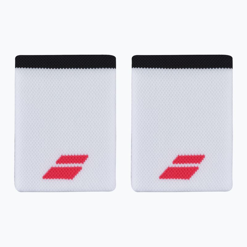 Handgelenk-Band Babolat Logo Jumbo Wristband 2 Stk. white/strike red