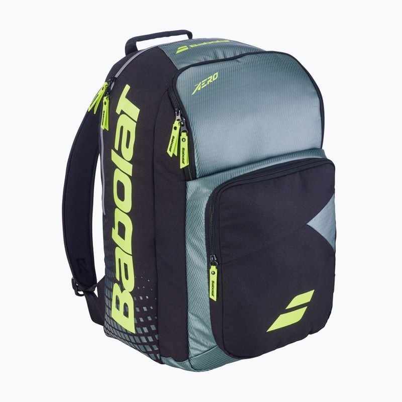 Tennisrucksack Babolat Pure Aero 40 l metallic grey/black/fluo yellow