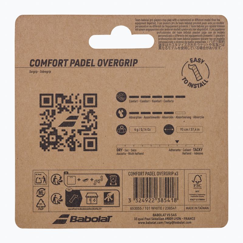 Padel-Overgrips Babolat Comfort Padel 3 pack white 4