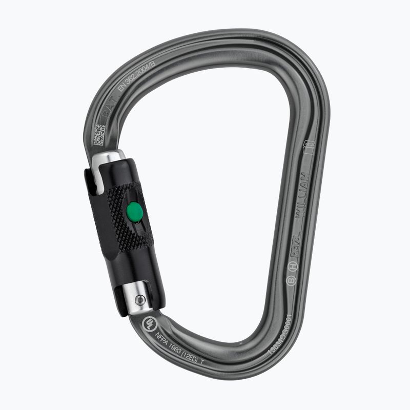 Kletterkarabiner Petzl William Ball-Lock graphitfarben