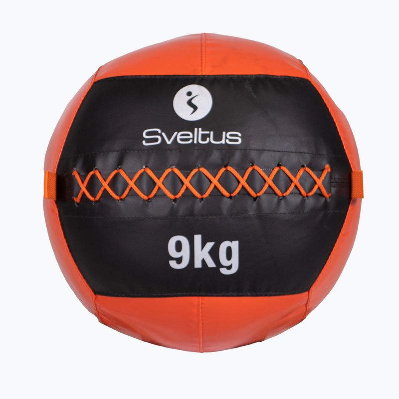 Sveltus Wall Ball 9 kg schwarz/rot