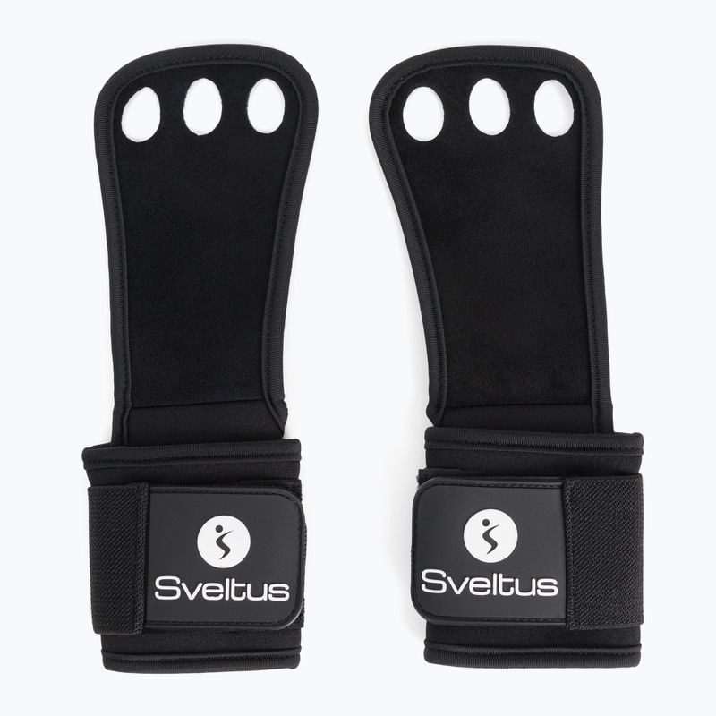 Sveltus Premium Hole Hand Grip Gymnastik Felle für Kraft und Crossfit Training schwarz 5656 3