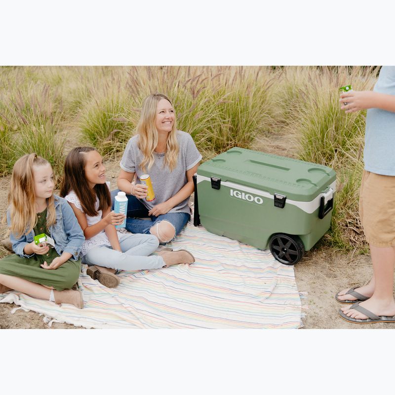 Igloo Ecocool Latitude 90 Qt Roller 85 l vintage grüner Touring-Kühlschrank 10