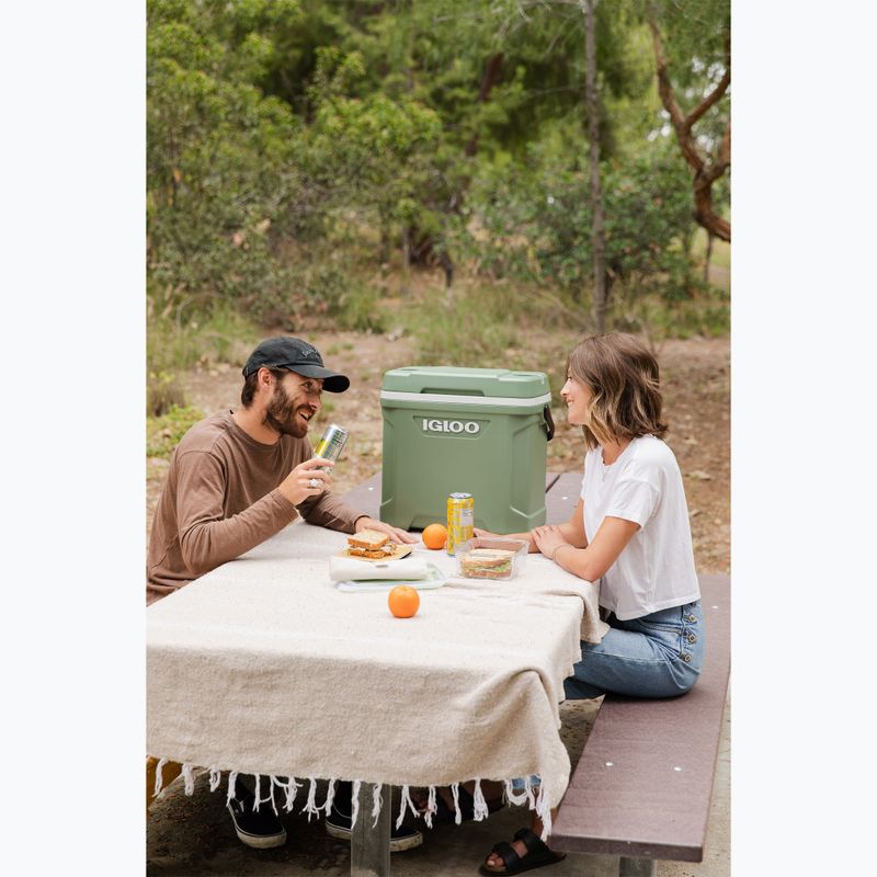 Igloo Ecocool Latitude 30 eco grau/vintage grün/schwarzer Touring-Kühlschrank 11