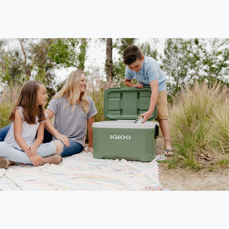 Igloo Ecocool Latitude 52 Qt 49 l vintage grüner Touring-Kühlschrank 13