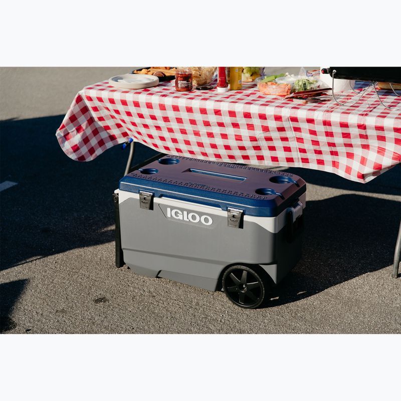 Igloo Maxcold Latitude 90 Qt Roller 85 l Karbonit/Ägäisches Meer Wanderkühlschrank 10