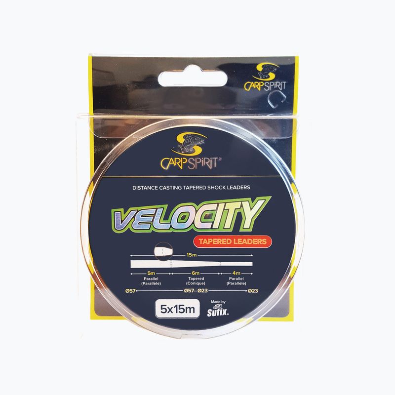 Carp Spirit Velocity Tarped Vorfachschnur 5X15M transparent ACS470079