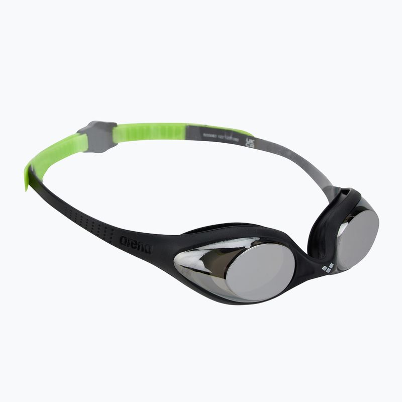 Kinderschwimmbrille arena Spider JR Mirror schwarz/silber/grün