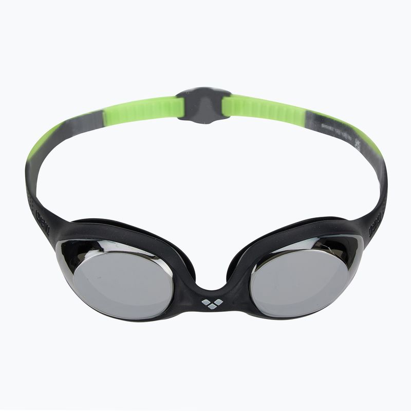 Kinderschwimmbrille arena Spider JR Mirror schwarz/silber/grün 2