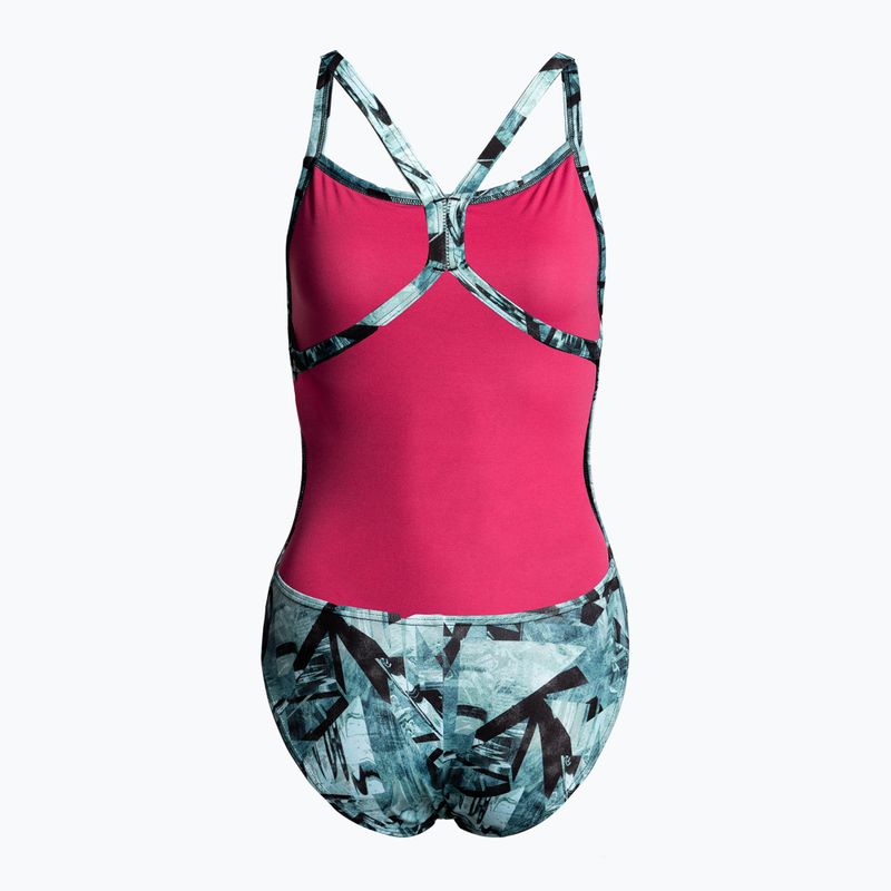 Einteiliger Badeanzug Damen arena Glitch One Piece blau 441/59 2