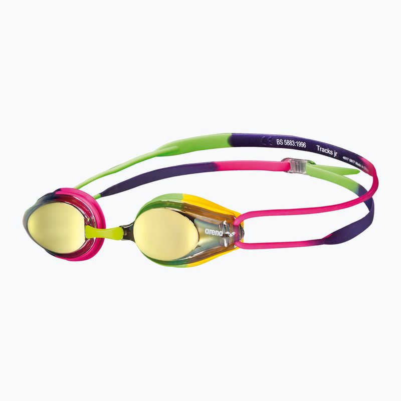 Kinder Schwimmbrille arena Tracks JR Mirror blau gelb violett/fuchsia/grün