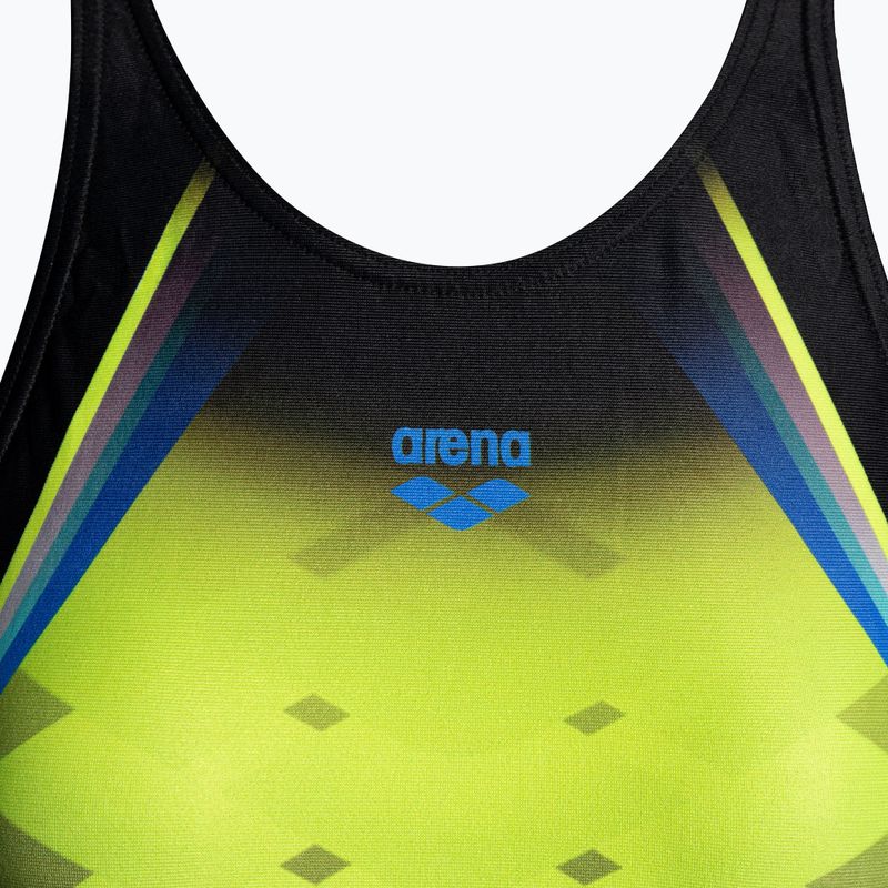 Einteiliger Badeanzug Damen arena One Placed Print One Piece schwarz-gelb 1191 3
