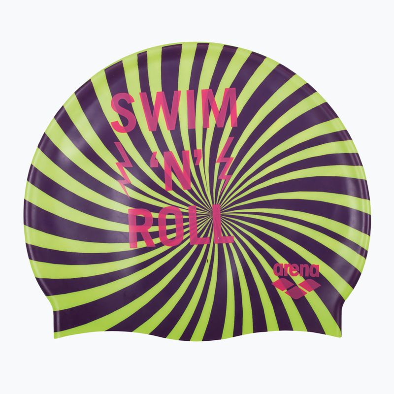 Badekappe Kinder arena Print gelb-schwarz 94171 2