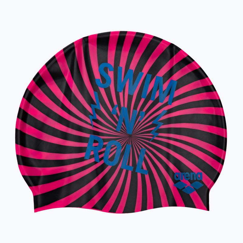 Badekappe Kinder arena Print rosa-schwarz 94171
