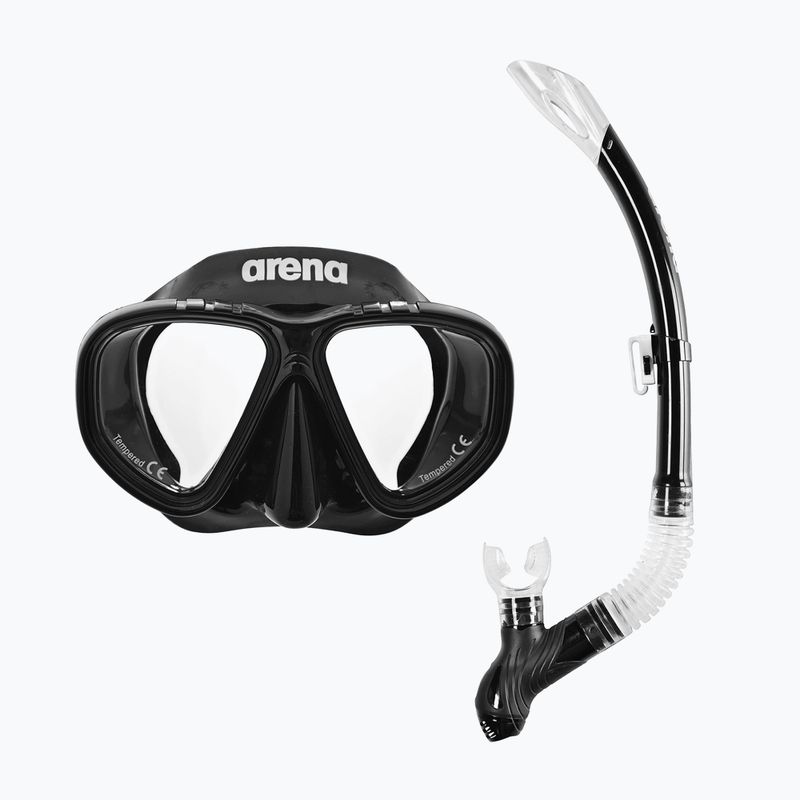 Arena Premium Schnorchelset schwarz/klar/schwarz