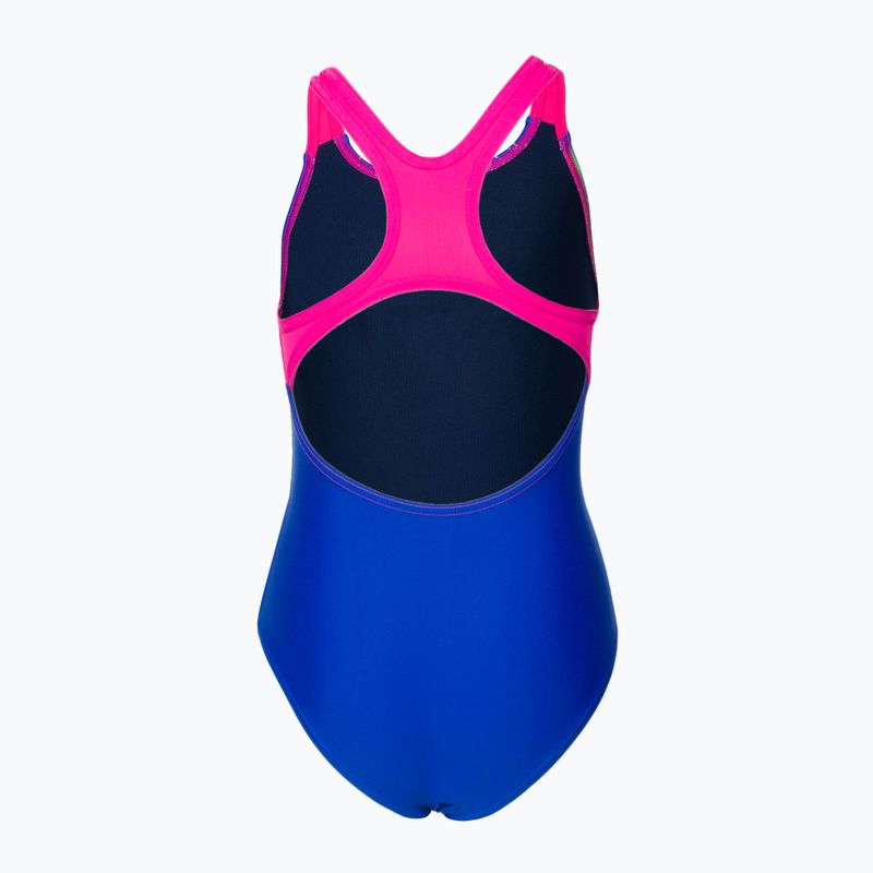 Einteiliger Badeanzug Kinder Arena Pro Back Placement blau-grün 588 2