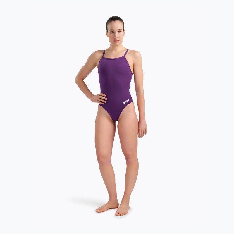Damen-Einteiler Badeanzug Arena Team Light Drop Solid plum/white 6